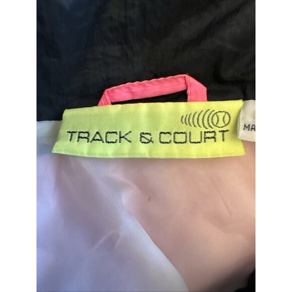 Vintage TRACK & COURT pink stripe Full Zip TRACK JACKET Mens Medium - Picture 5 of 16